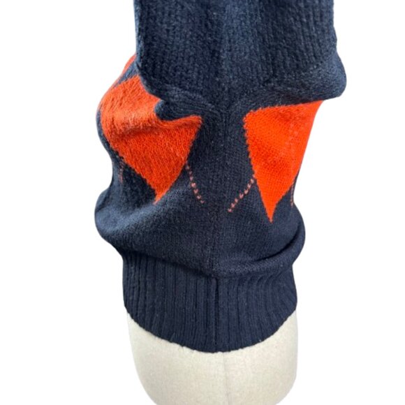 Tommy Hilfiger Navy Red Argyle British Heritage Cozy Holiday Turtleneck (Size L) - Picture 6 of 16